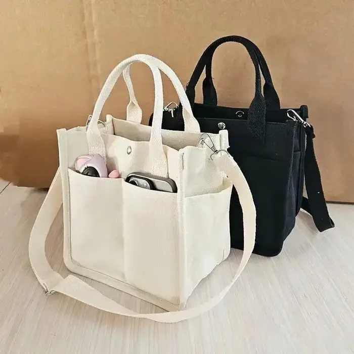 Sac fourre-tout en toile multi-poches