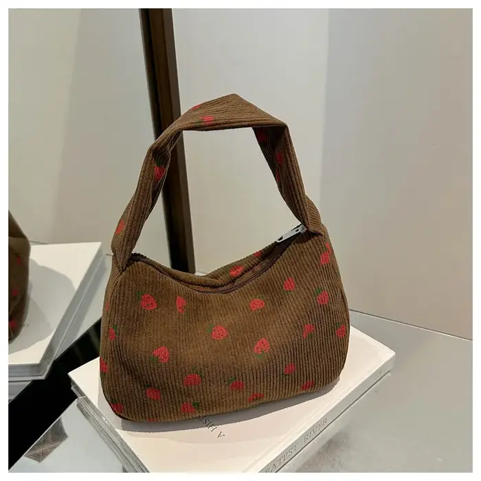 Petit sac à main en velours côtelé pour femmes