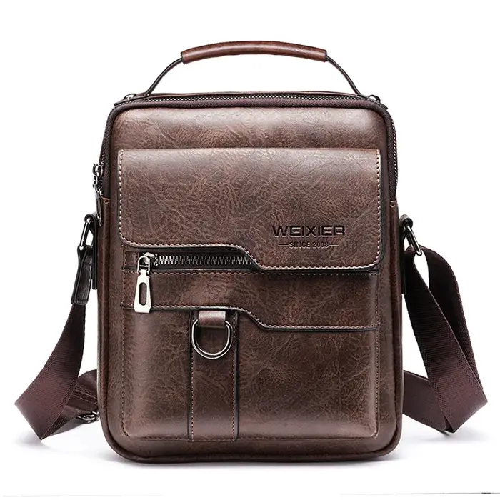 Sac à bandoulière pour hommes, sacoche d'affaires vintage à bandoulière