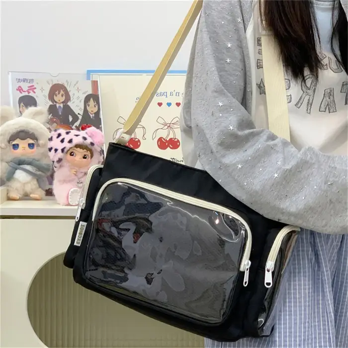 Sac Ita tendance transparent pour filles, sac bandoulière grande capacité, sacs à l'épaule à la mode