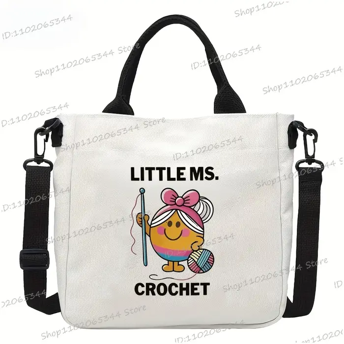 Sac à bandoulière imprimé «LITTLE MS. CROCHET» pour femmes