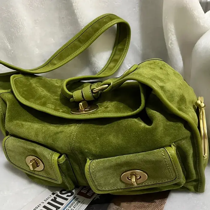 Sac à bandoulière Vintage en daim