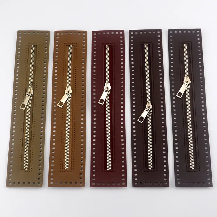 Lot de 5 sangles à fermeture éclair de 27 cm avec trou de couture