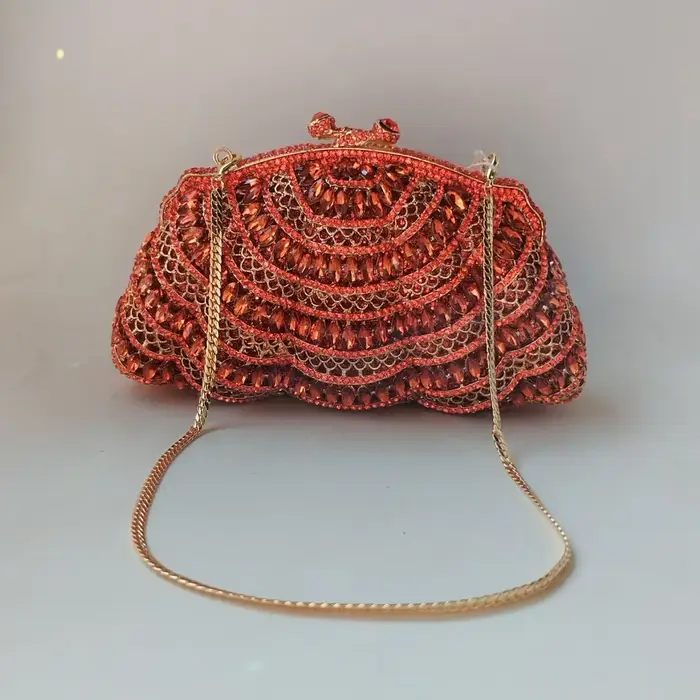 Pochette en pierre sertie de cristaux pour robe de soirée, pochette pour femme, entièrement ornée de
