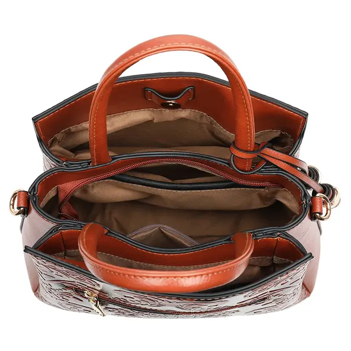 Sac à main en PU de luxe avec motif gaufré