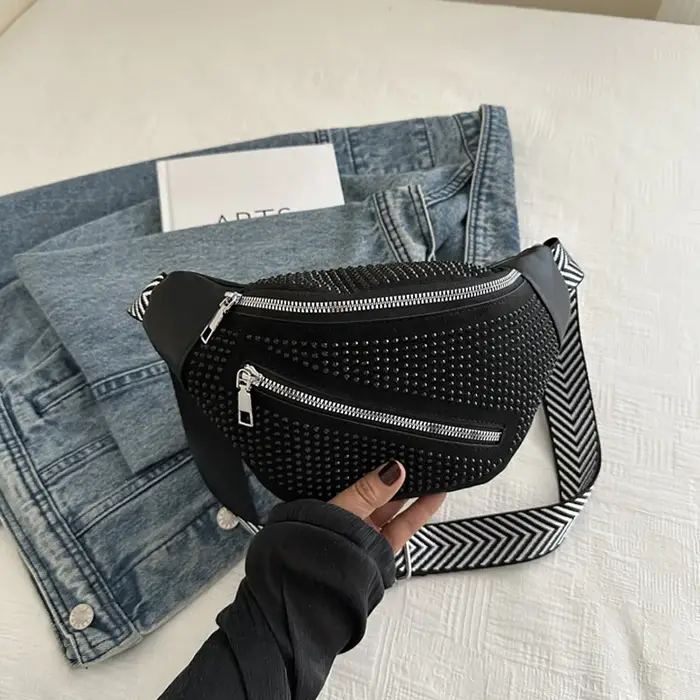 Sacs à bandoulière cloutés en strass pour dames