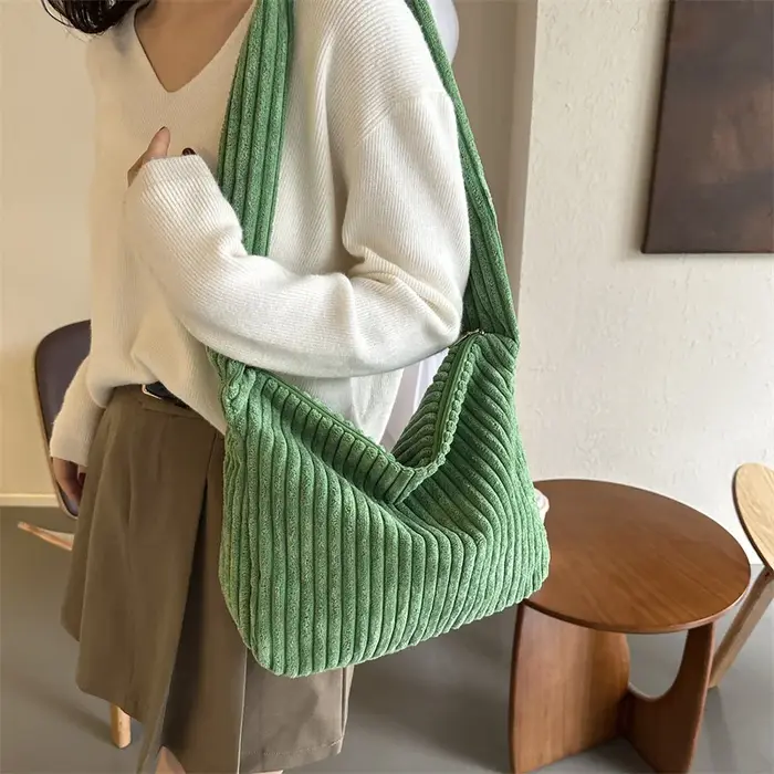 Sac à Main en Velours Côtelé pour Femme
