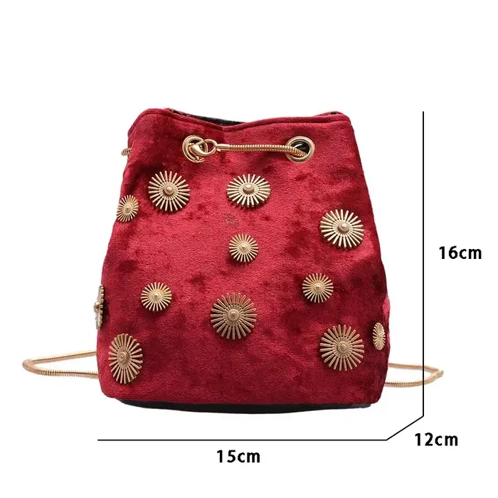 Nouveaux sacs à bandoulière pour femmes sac seau élégant sac à main en velours fourre-tout sac