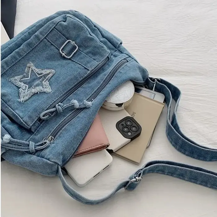 Sac à bandoulière en jean polyvalent et durable