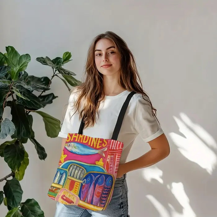 Sac durable au design boîte de conserve de sardines