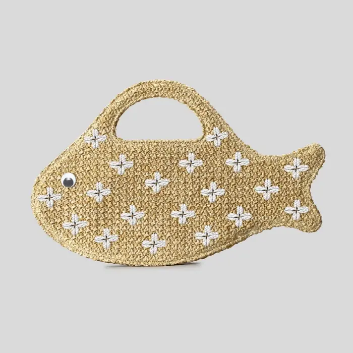 Sac en paille de raphia tressé
