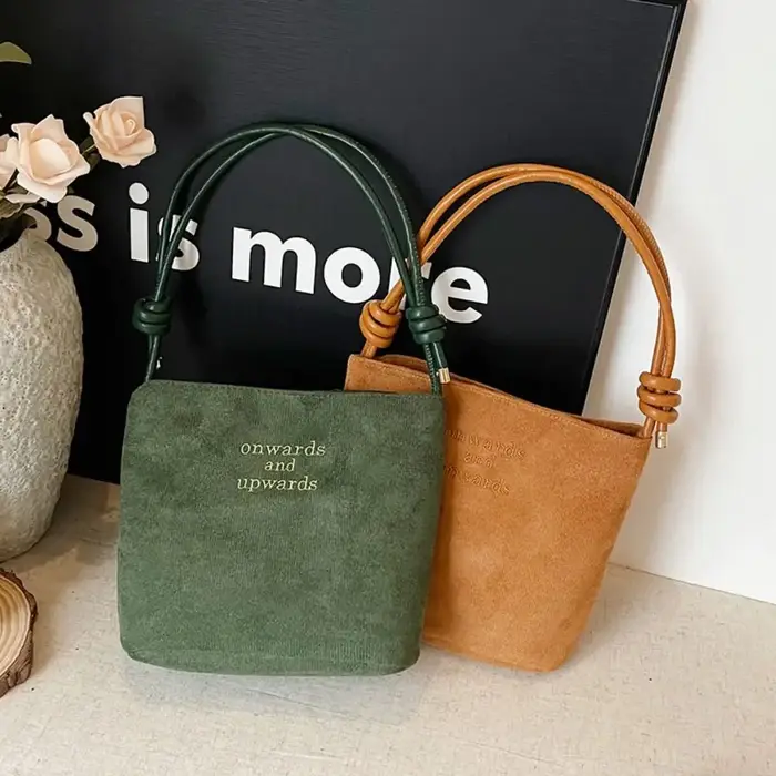Sac à bandoulière rétro en daim