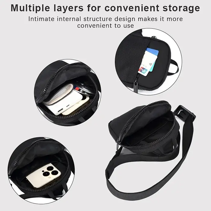 Mini sac de poitrine en nylon imperméable pour hommes et femmes