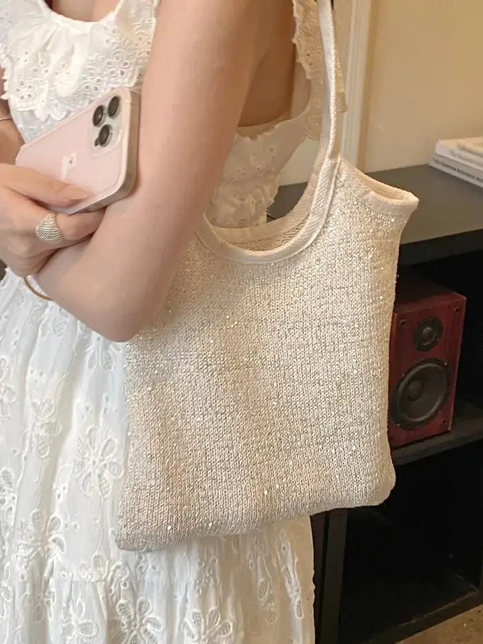 Sac à bandoulière en sequins et strass