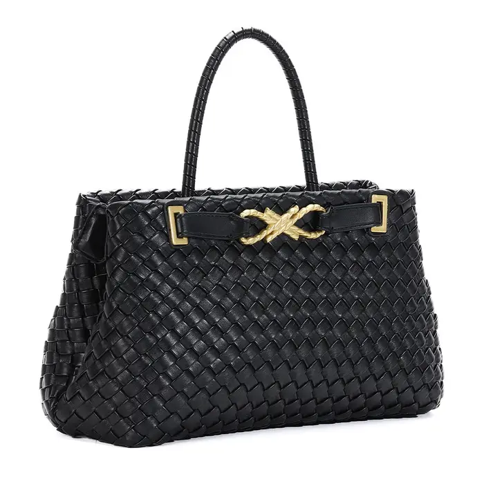 Sac fourre-tout tissé pour femme en cuir végétalien