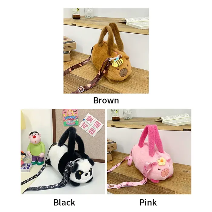Nouveau Capybara sac à bandoulière coton dessin animé Animal seau sac en peluche sac fille