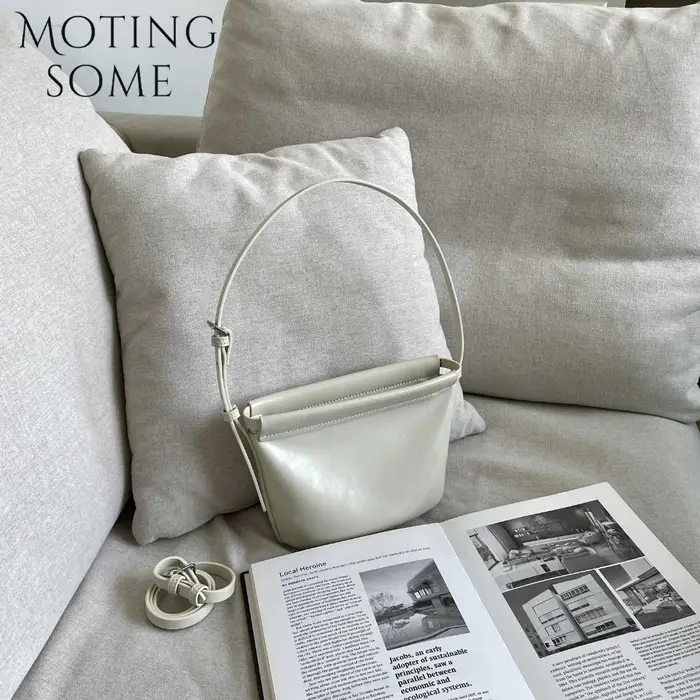Moingsome Mini sac à main à la mode pour femmes de luxe en cuir véritable bandoulière messager seau fourre-tout décontracté petits sacs