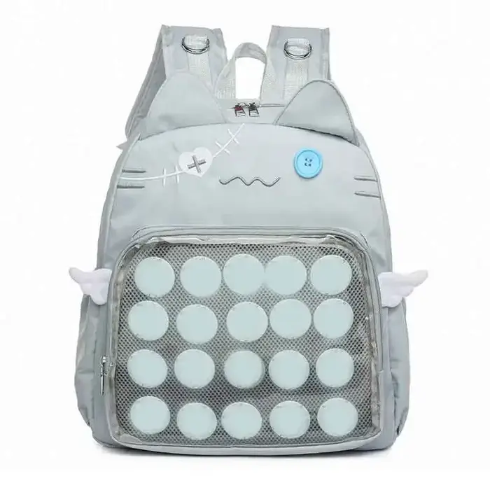 Sac à dos chat mignon pour femme, sac Ita transparent, sacs à dos esthétiques féminins, nylon, style