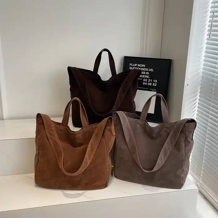 Sac à Main en Velours de Grande Capacité