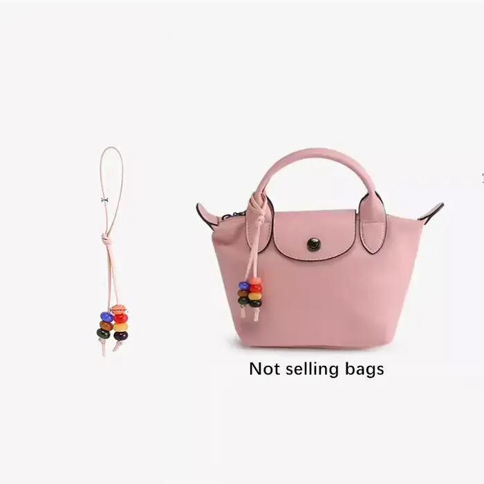 Chaîne décorative perlée pour sacs Longchamp Mini, transformant les sacs à main colorés en bandouliè