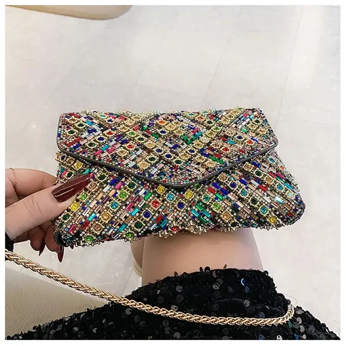 Strass soirée pochette 2025 diamant femmes Banquet fête de mariage mode messager sac à main chaîne petit sac à bandoulière