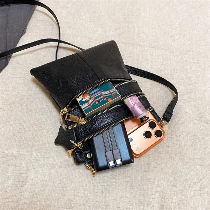 Sac à bandoulière de luxe en cuir véritable pour femmes