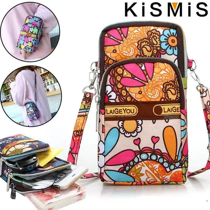 KISMIS 7 Style mode femmes sport sac carré Mini pochette pour téléphone portable bandoulière sacs à bandoulière (épaule/cou suspendu/poignet)
