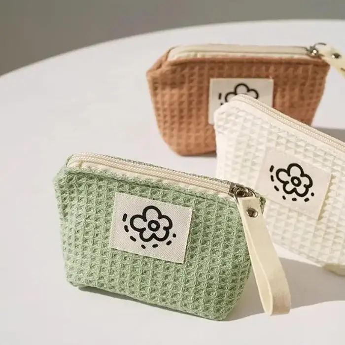Petit sac de maquillage vert Matcha pour femmes