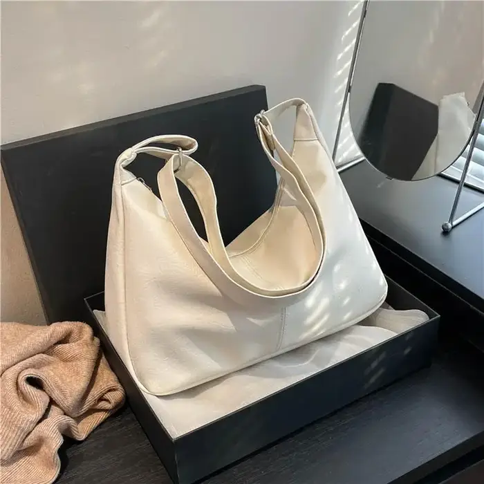 Sac à bandoulière classique en cuir PU, grand espace, sac sous les bras pour dames, Chic et polyvale