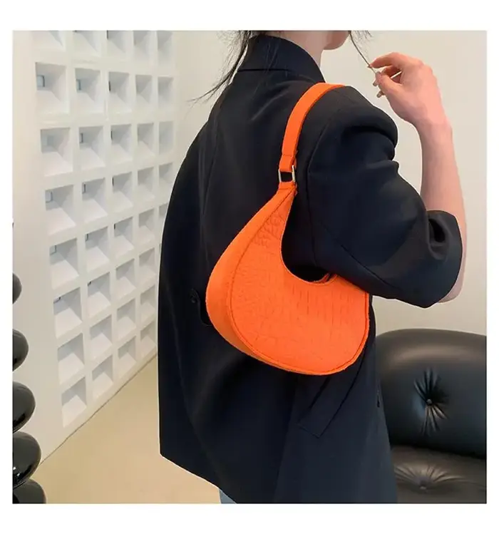 Sac sous les bras à motif de pierre en feutre pour femmes