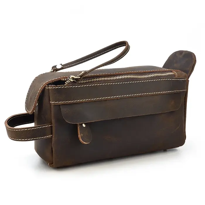 Pochette en cuir véritable