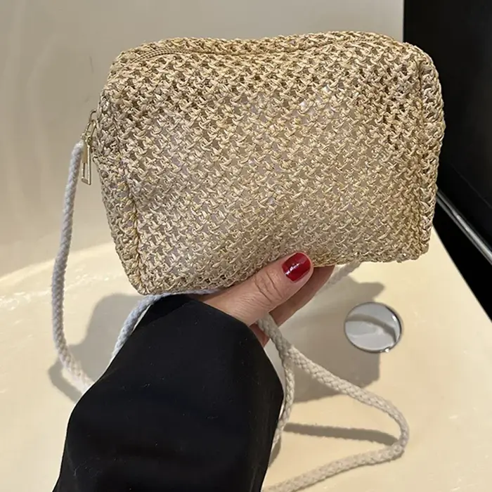 Sac à bandoulière en paille pour femme