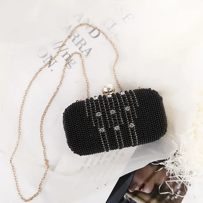 Sac de soirée multicolore en strass et cristal avec chaîne, pochette bandoulière pour femme, idéal p