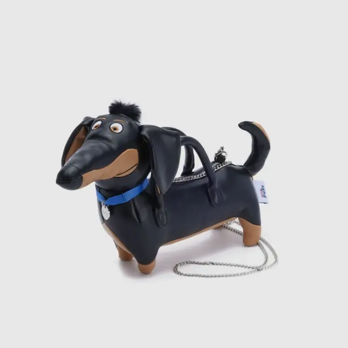 JOCross-Sacs à main en forme de chien de teckel de dessin animé pour femmes