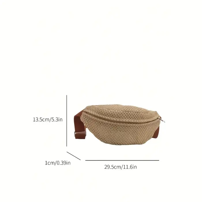 Sac banane tressé en paille pour femme