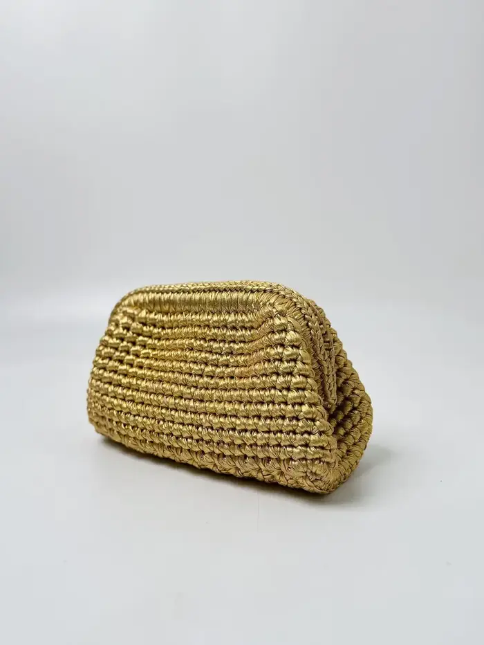 Sac à main doré tissé à la main
