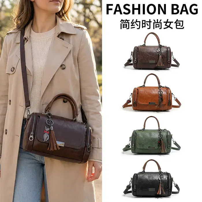 Sac Boston style Maillard pour femme en cuir PU souple