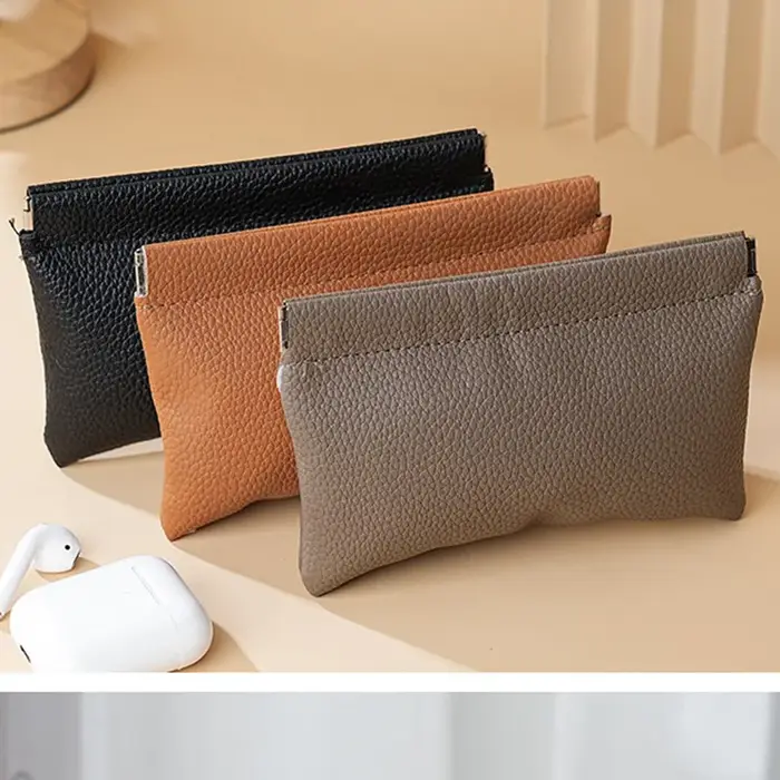 Pochette de rangement automatique en PU grain litchi