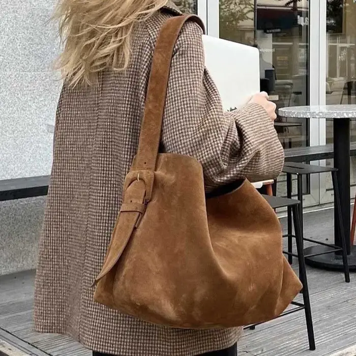 2026 nouveau sac rétro marron sac à bandoulière de grande capacité, sac sous les bras, sac à bandoul