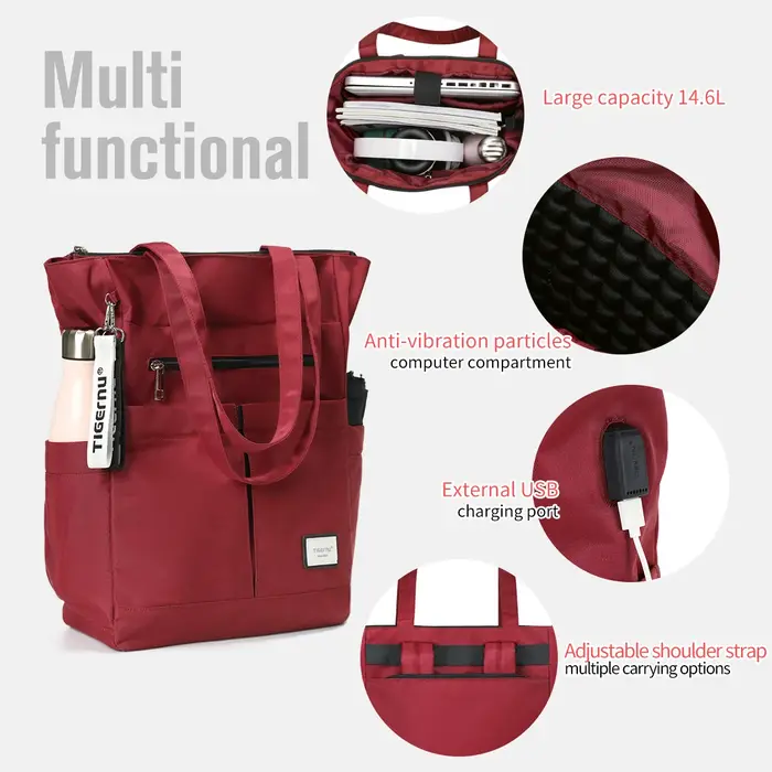 Tig10eu-Sac à dos fourre-tout multidirectionnel pour femme