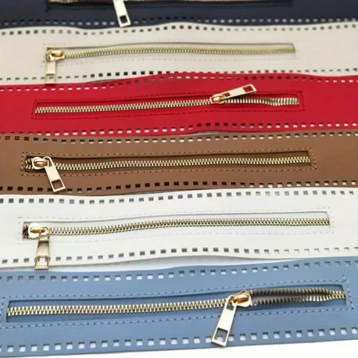 Fermeture éclair en cuir PU pour sac tissé