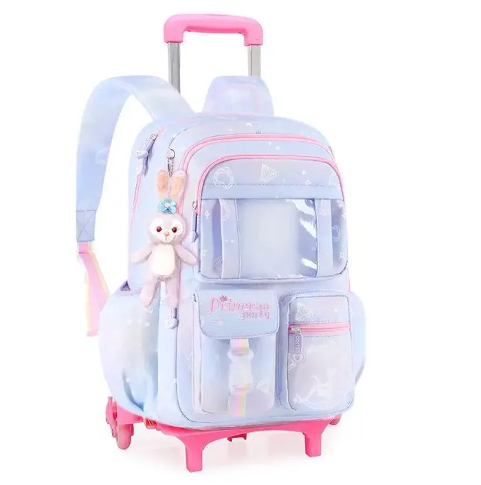 Sac à dos à roulettes pour filles, cartable à roulettes