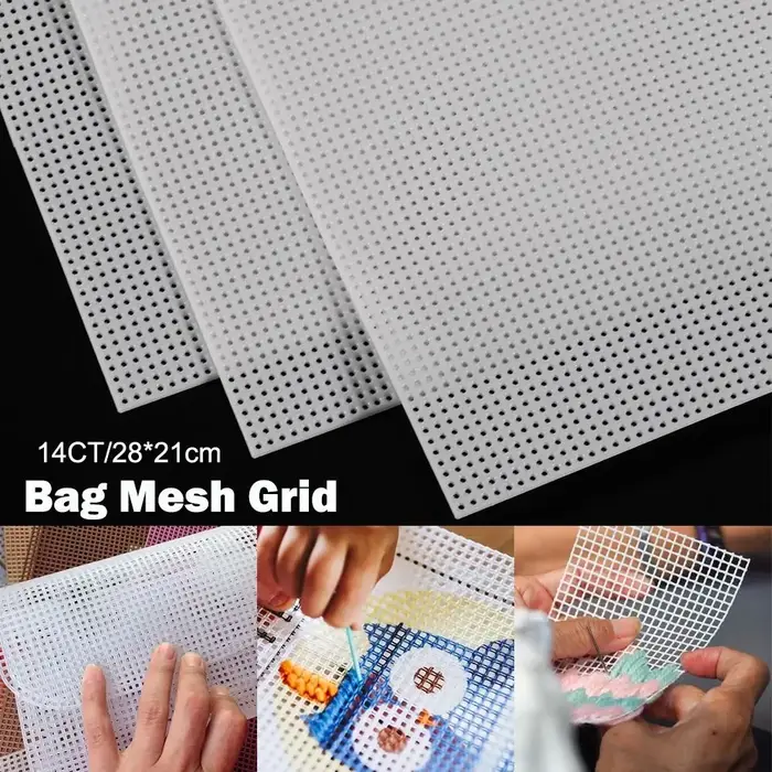 Bricolage artisanat 14CT sac maille grille blanc noir plastique
