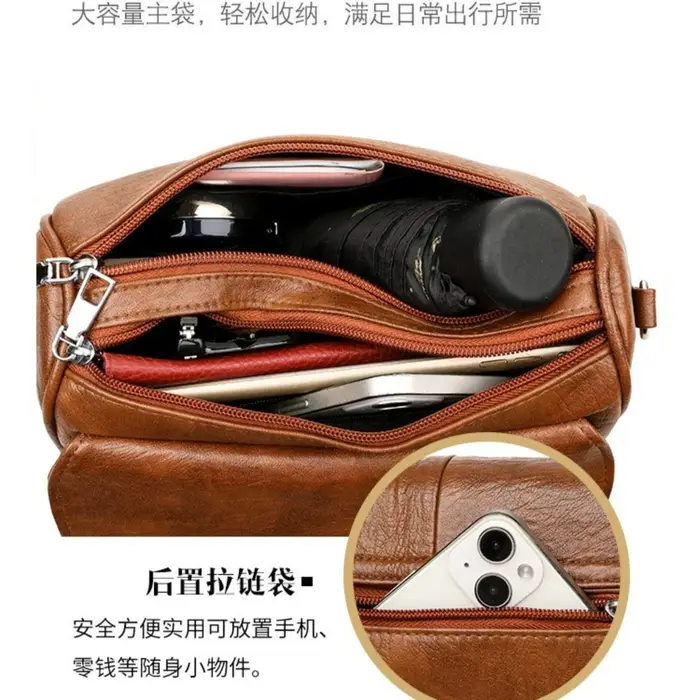 Sac à bandoulière rétro en cuir ciré à l'huile