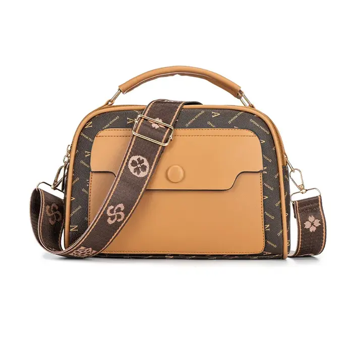 Sac à bandoulière grande capacité pour femme, style européen vintage, avec fermoir métallique, en cu