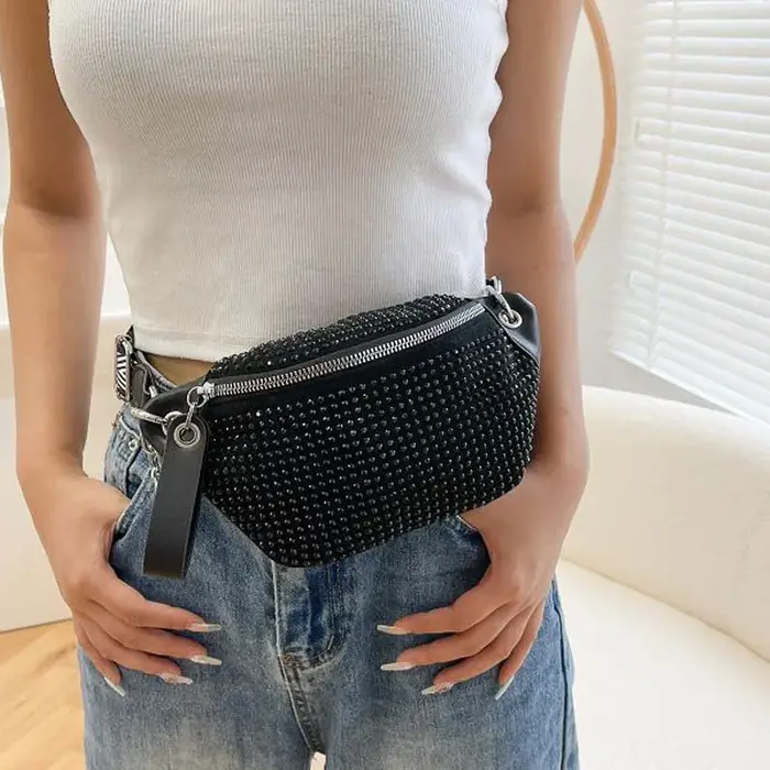 Designer Lady taille sac 2025 nouveau sac de poitrine mode Fanny pack téléphone sac à main femme ceinture sac rétro diamant épaule sacs à bandoulière