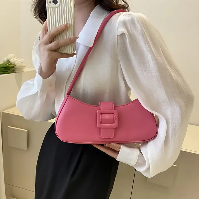 Sacs à main en cuir PU solide pour femmes