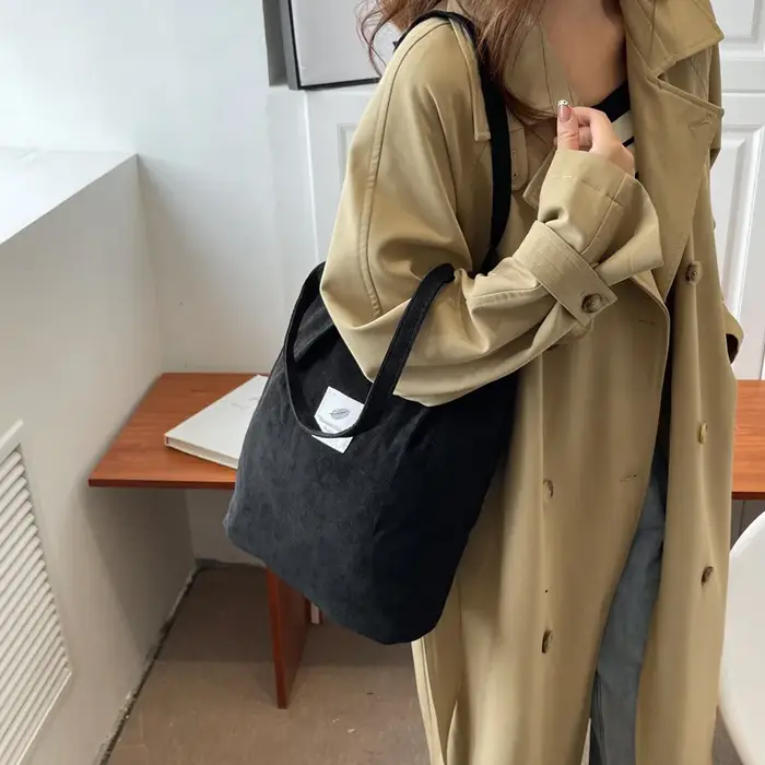 Sac à Main en Velours Côtelé pour Femme