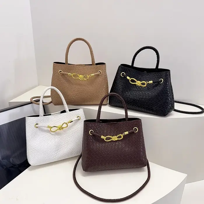 Sac fourre-tout élégant pour femme 2026 – Sac à main de banlieue de luxe à motif tissé