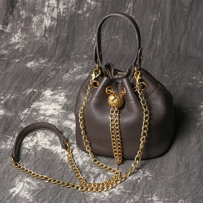 LUOKIR nouveau cordon en métal polyvalent femmes sac à main en cuir véritable chaîne sac à bandouliè